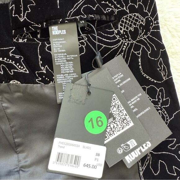 NWT!!! The  Kooples women velvet jacket size 38 FR or 8US Retail 645$ - Picture 9 of 12